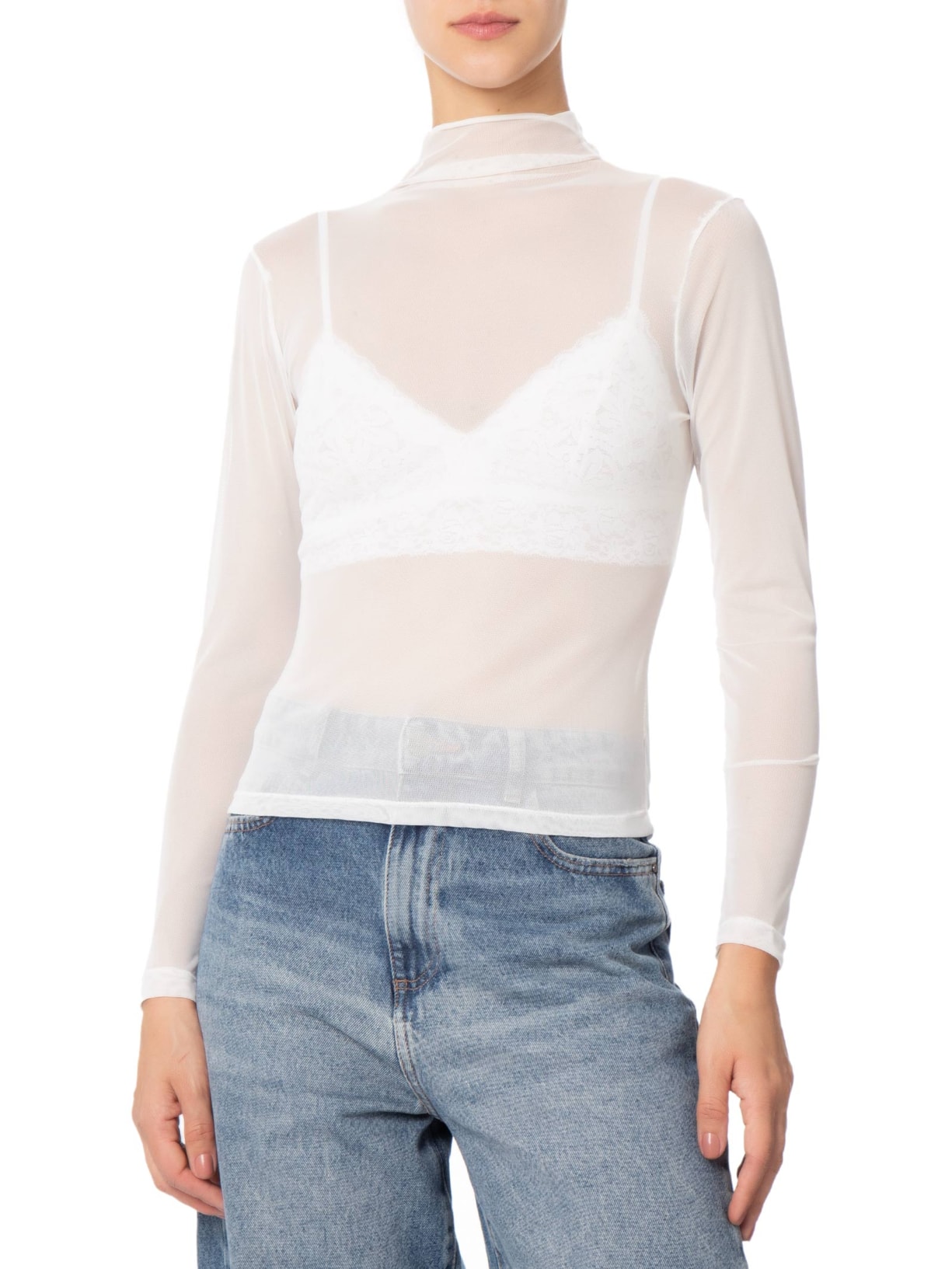 Blusa Feminina Segunda Pele Em Tule Off White Market 33