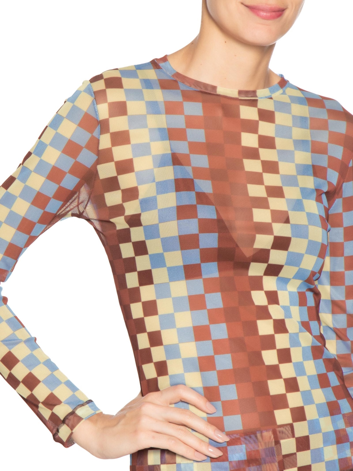 Blusa Feminina Segunda Pele Estampa Harmonia Marrom Dress To