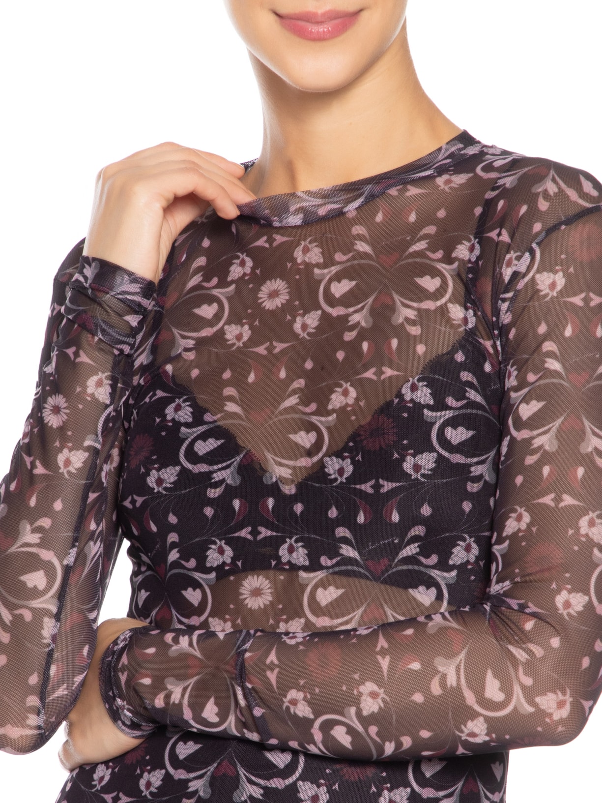 Blusa Feminina Segunda Pele Flora Preto J.chermann