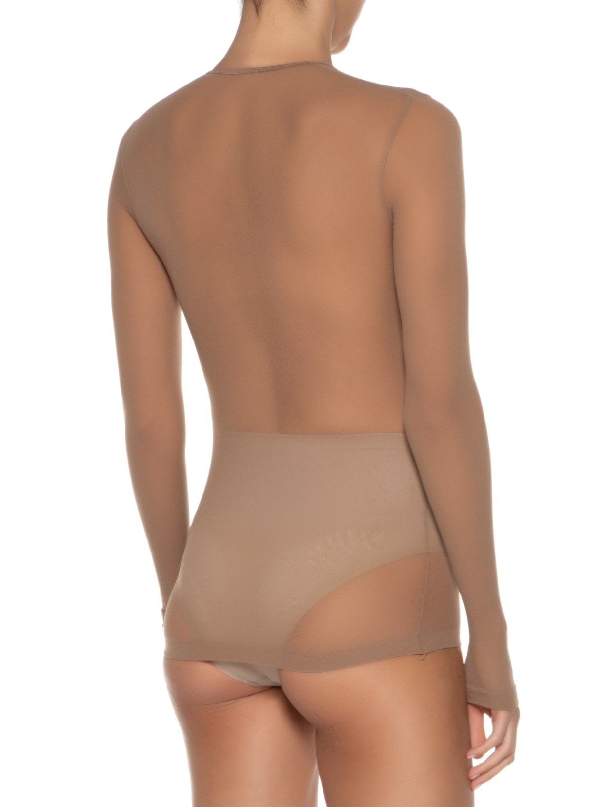 Blusa Feminina Segunda Pele Manga Longa Fio 40 Bege Lupo