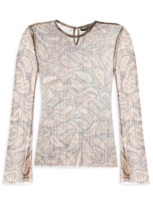 Blusa Feminina Segunda Pele Paisley - Marrom
