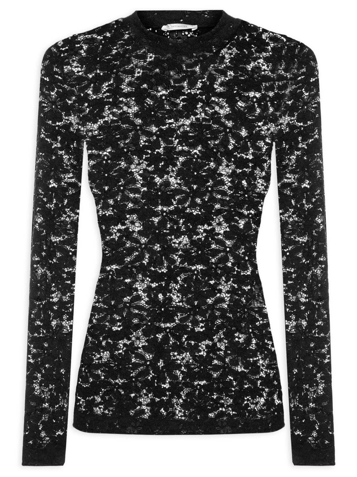 Blusa Feminina Segunda Pele Renda Lanosa Basic - Preto