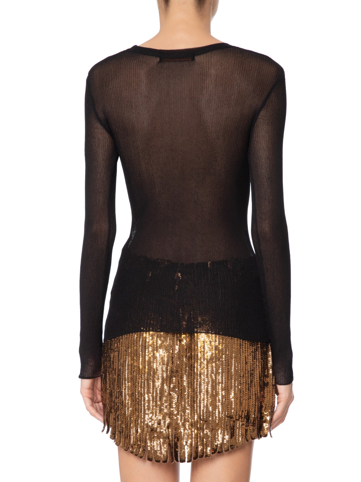 Blusa Feminina Segunda Pele Tricot Preto Animale