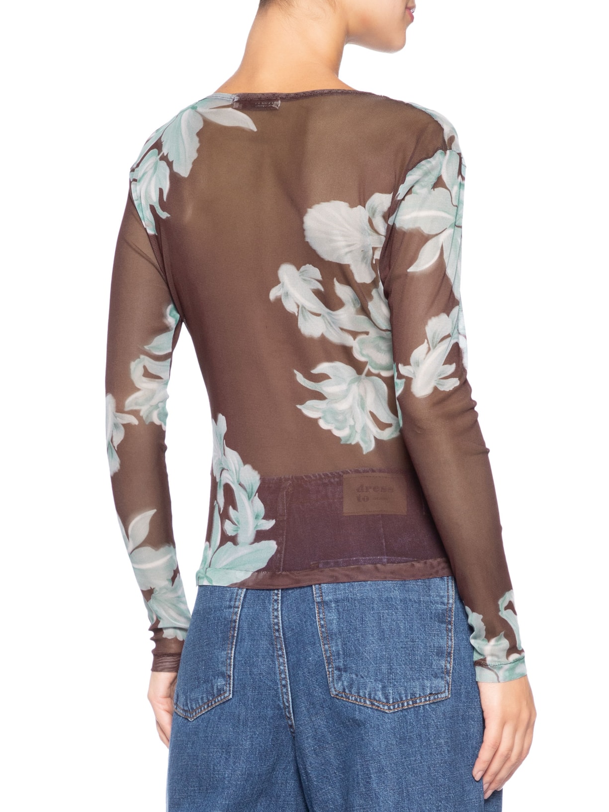 Blusa Feminina Segunda Pele Tule Estampa Lagoa Marrom Dress To