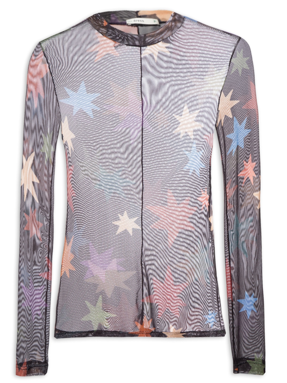 Blusa Feminina Segunda Pele Tule Estampa Orion - Preto