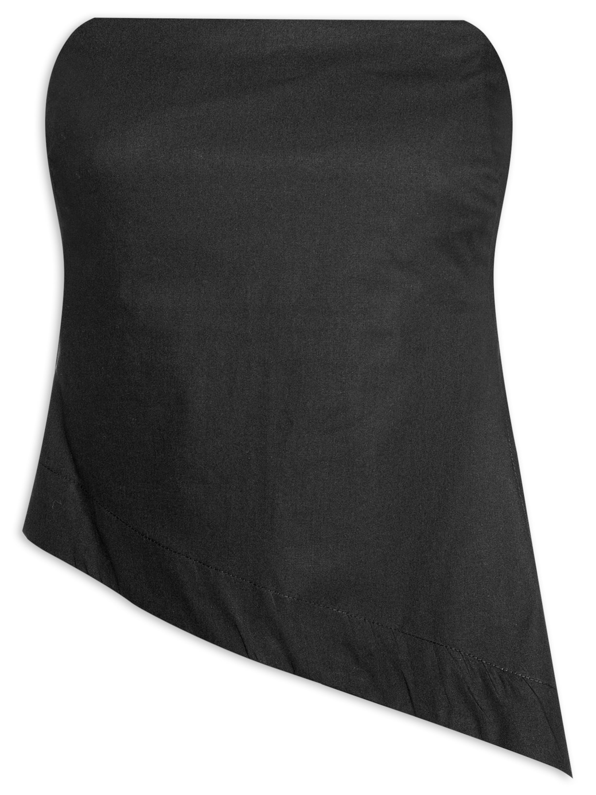 Blusa Feminina Sem Alça Assimétrica - Preto