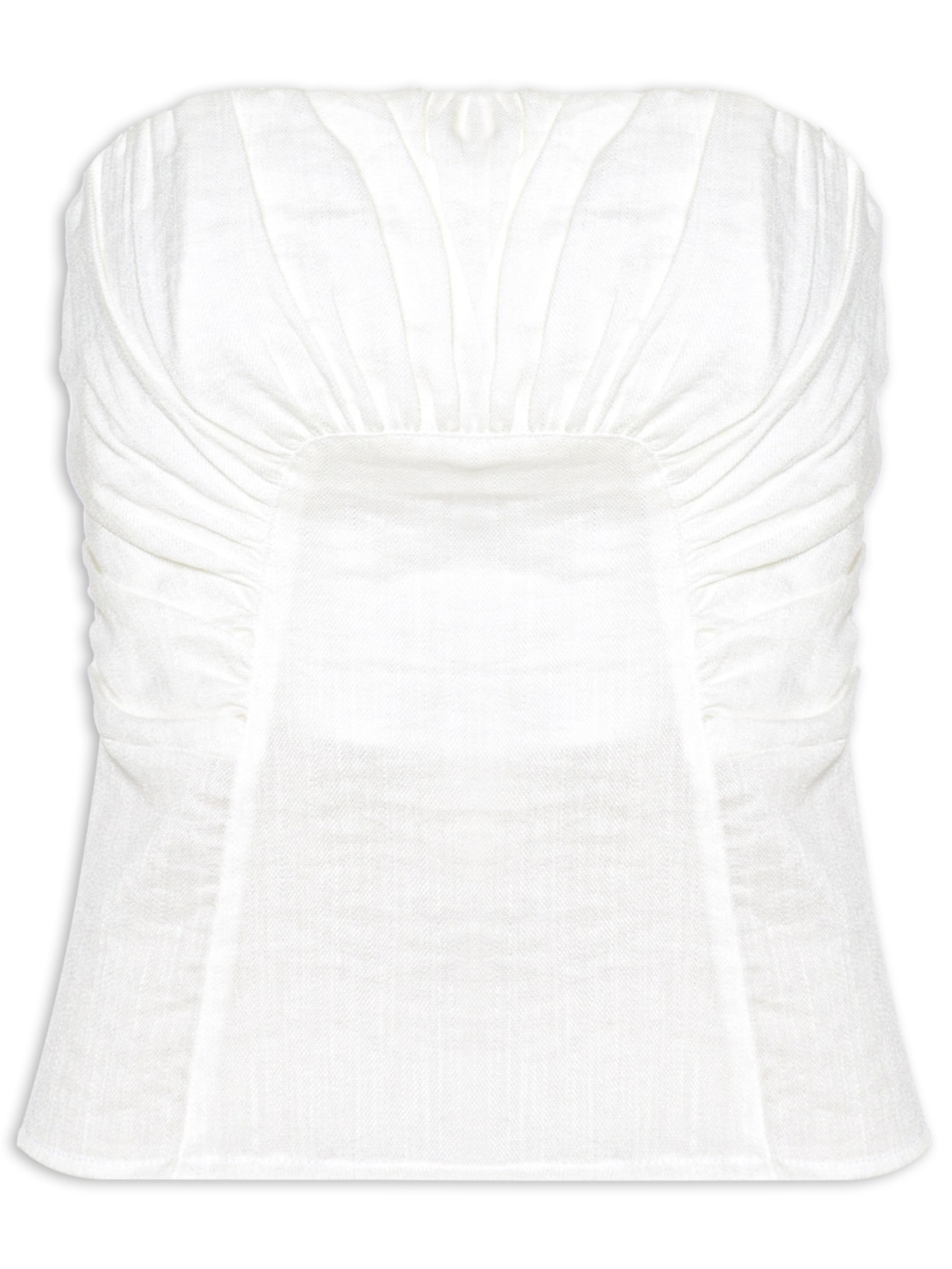 Blusa Feminina sem Alça com Franzidos - Off White