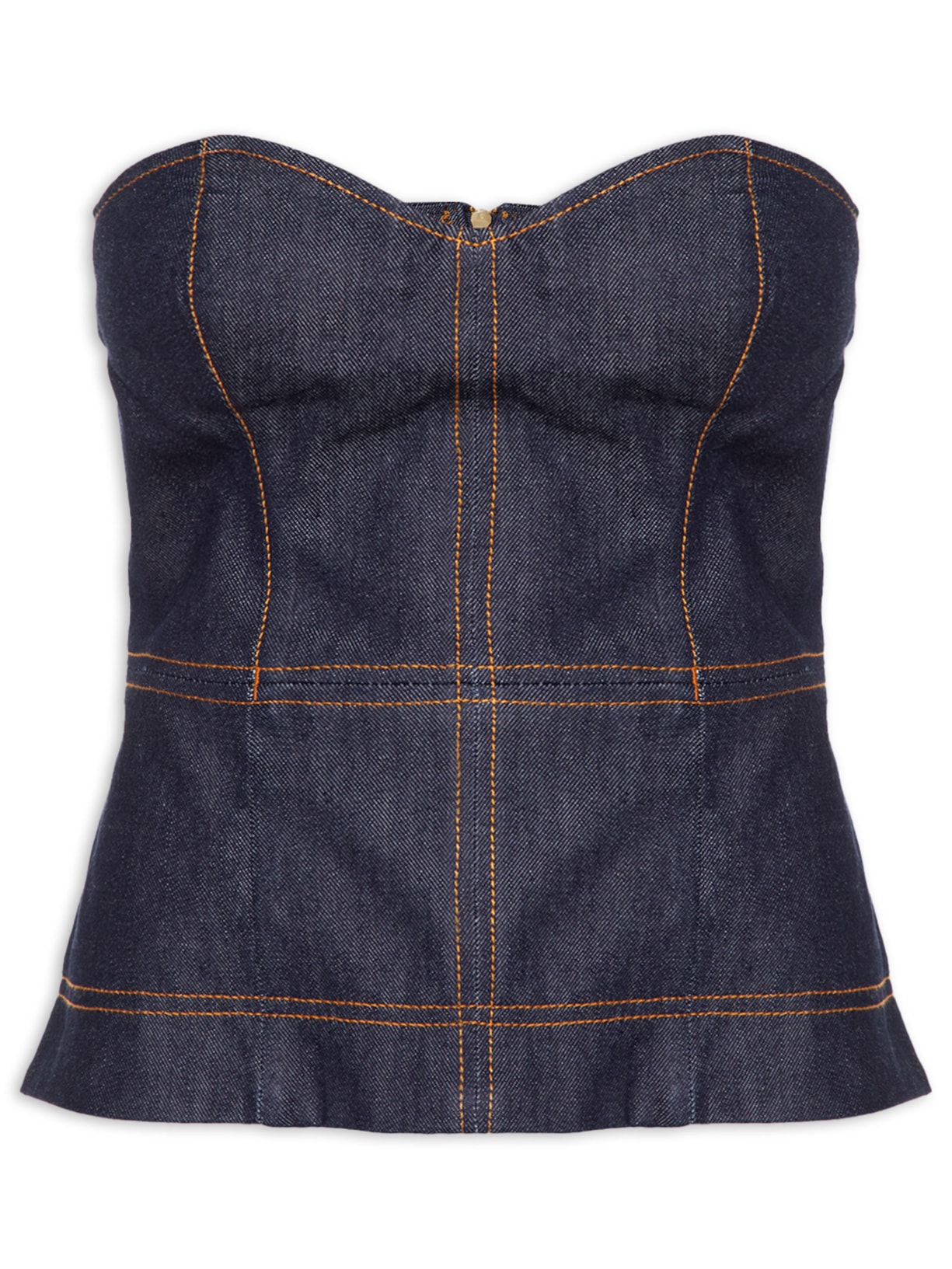 Blusa Feminina Sem Alça Jeans Raw Azul Animale