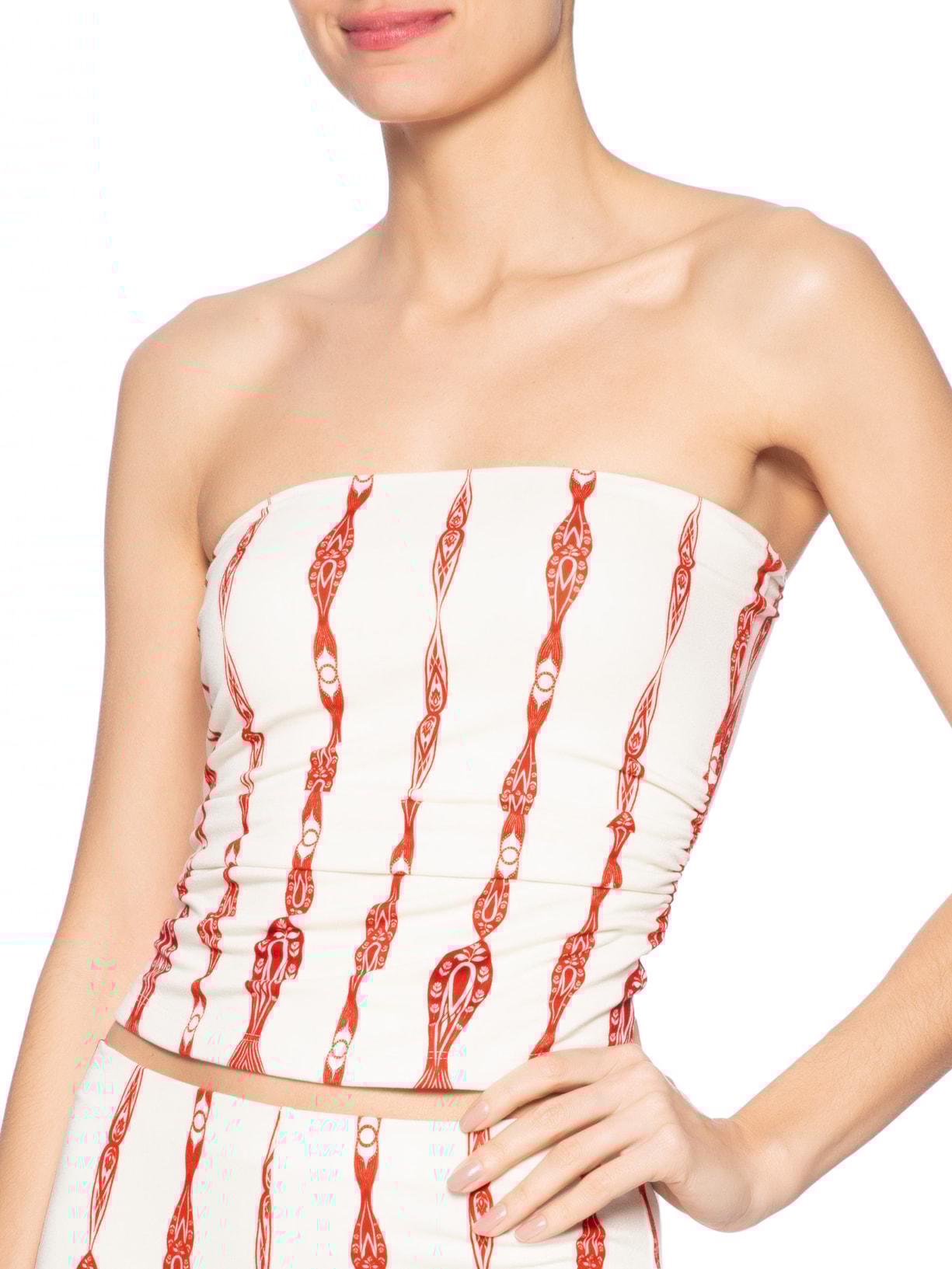 Blusa Feminina Sem Alça Peixe Correnteza Vermelho Farm