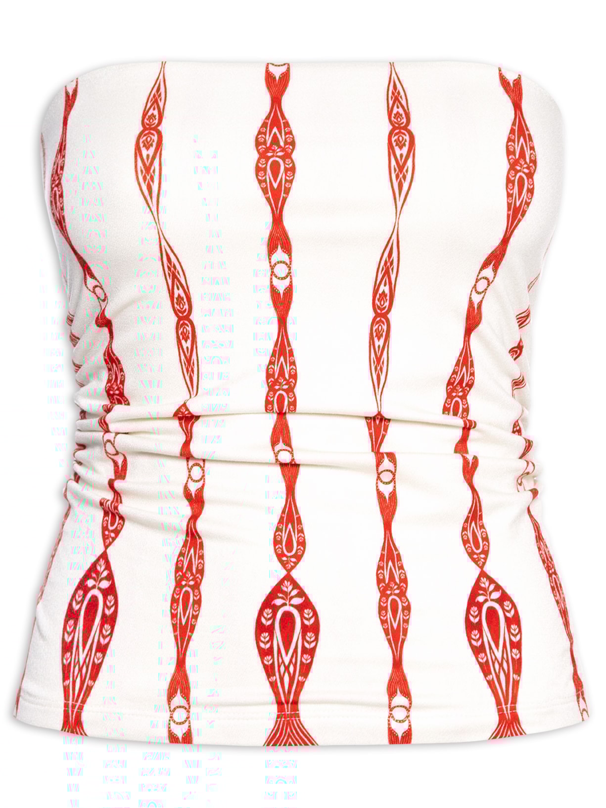 Blusa Feminina Sem Alça Peixe Correnteza - Vermelho