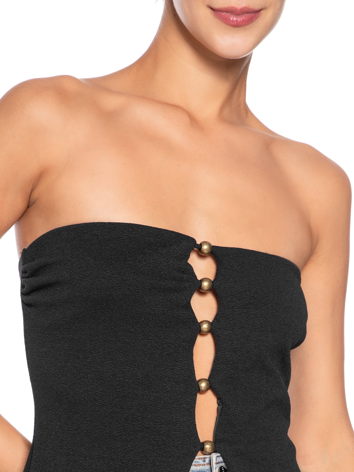 Blusa Feminina Sem Alça Preto Farm