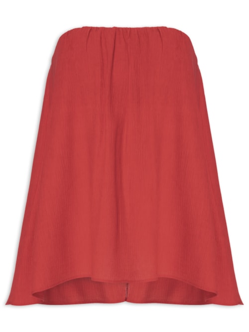 Blusa Feminina Sem Alça Textura - Vermelho