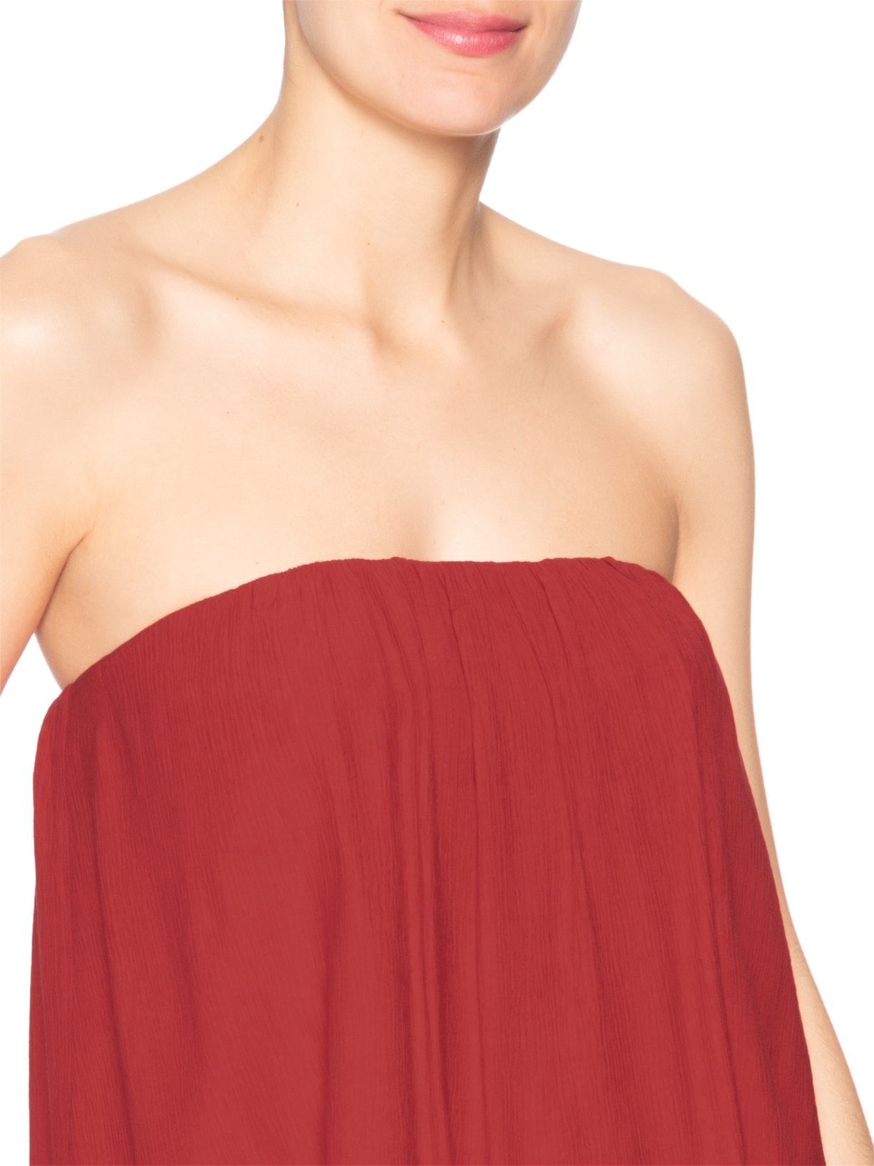 Blusa Feminina Sem Alça Textura Vermelho Farm