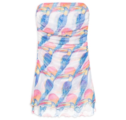 Blusa Feminina Sem Alças Tule Tucanitas - Branco