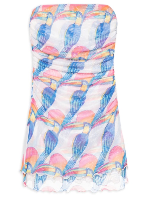 Blusa Feminina Sem Alças Tule Tucanitas - Branco