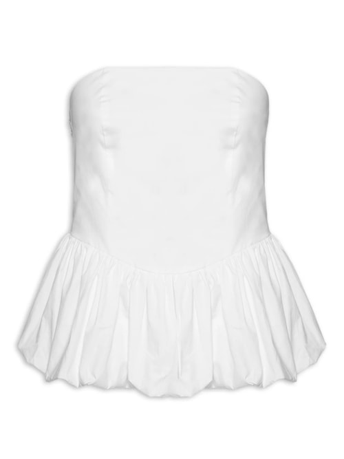 Blusa Feminina Sem Manga Balonê - Branco