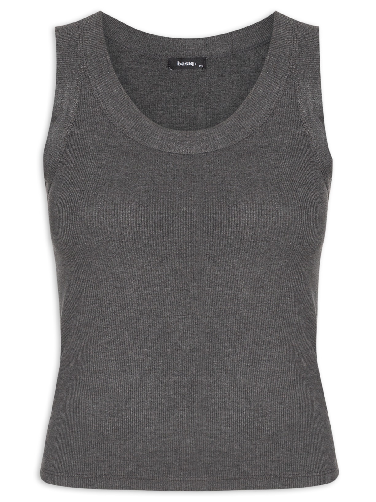 Blusa Feminina Sem Manga Básica - Cinza