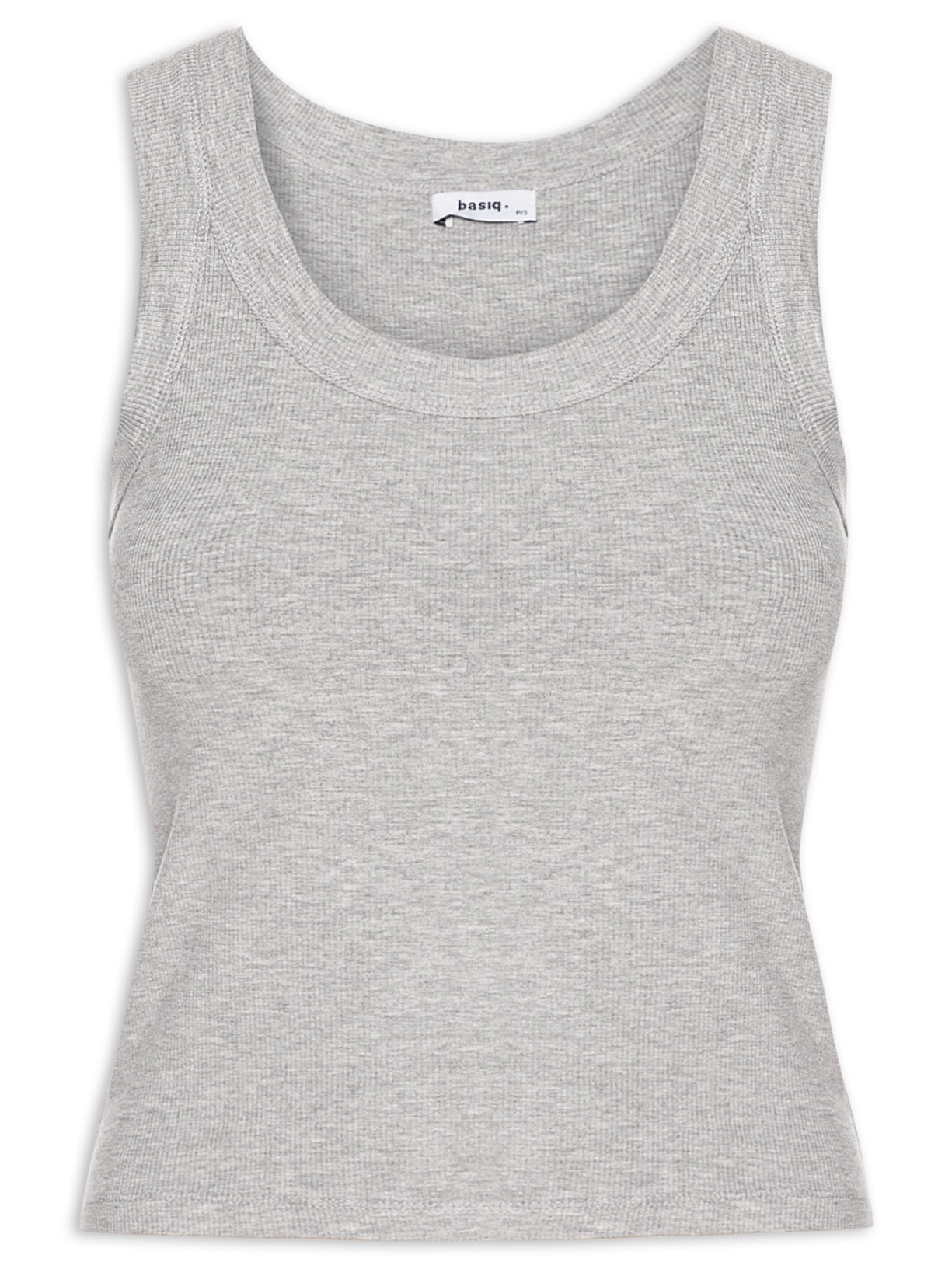 Blusa Feminina Sem Manga Básica - Cinza