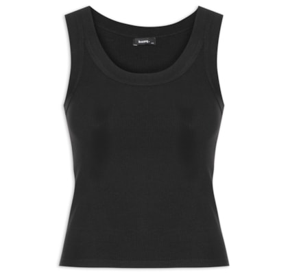Blusa Feminina Sem Manga Básica - Preto