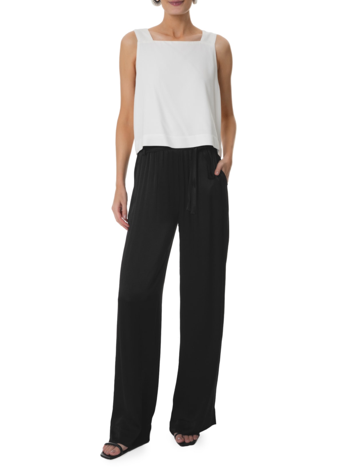 Blusa Feminina Sem Manga Beatriz Branco Twenty Four Seven