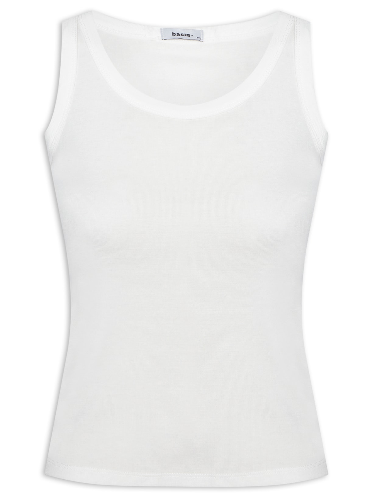 Blusa Feminina Sem Manga Canelada Cavada - Off White