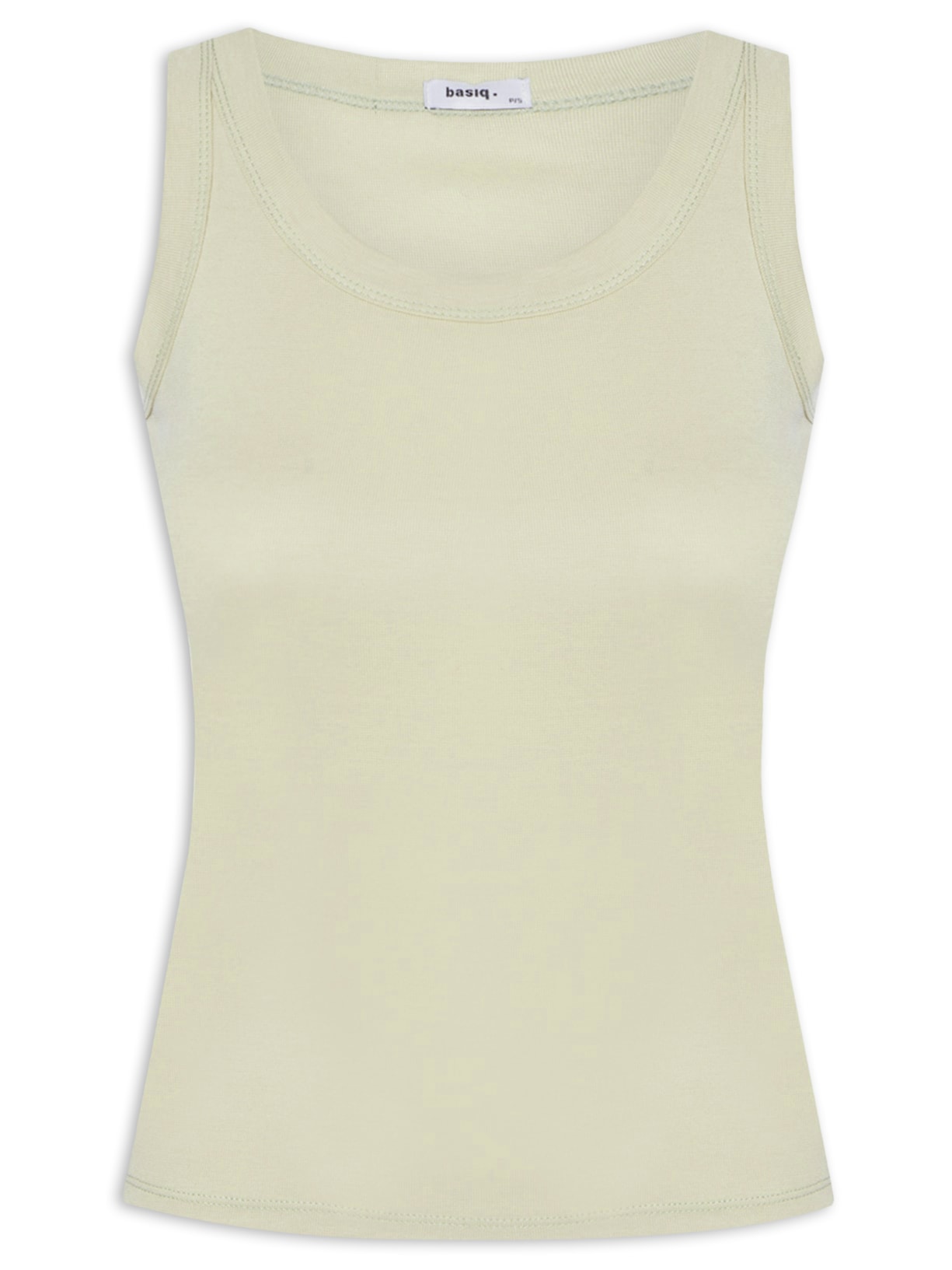 Blusa Feminina Sem Manga Canelada Cavada Verde Basiq