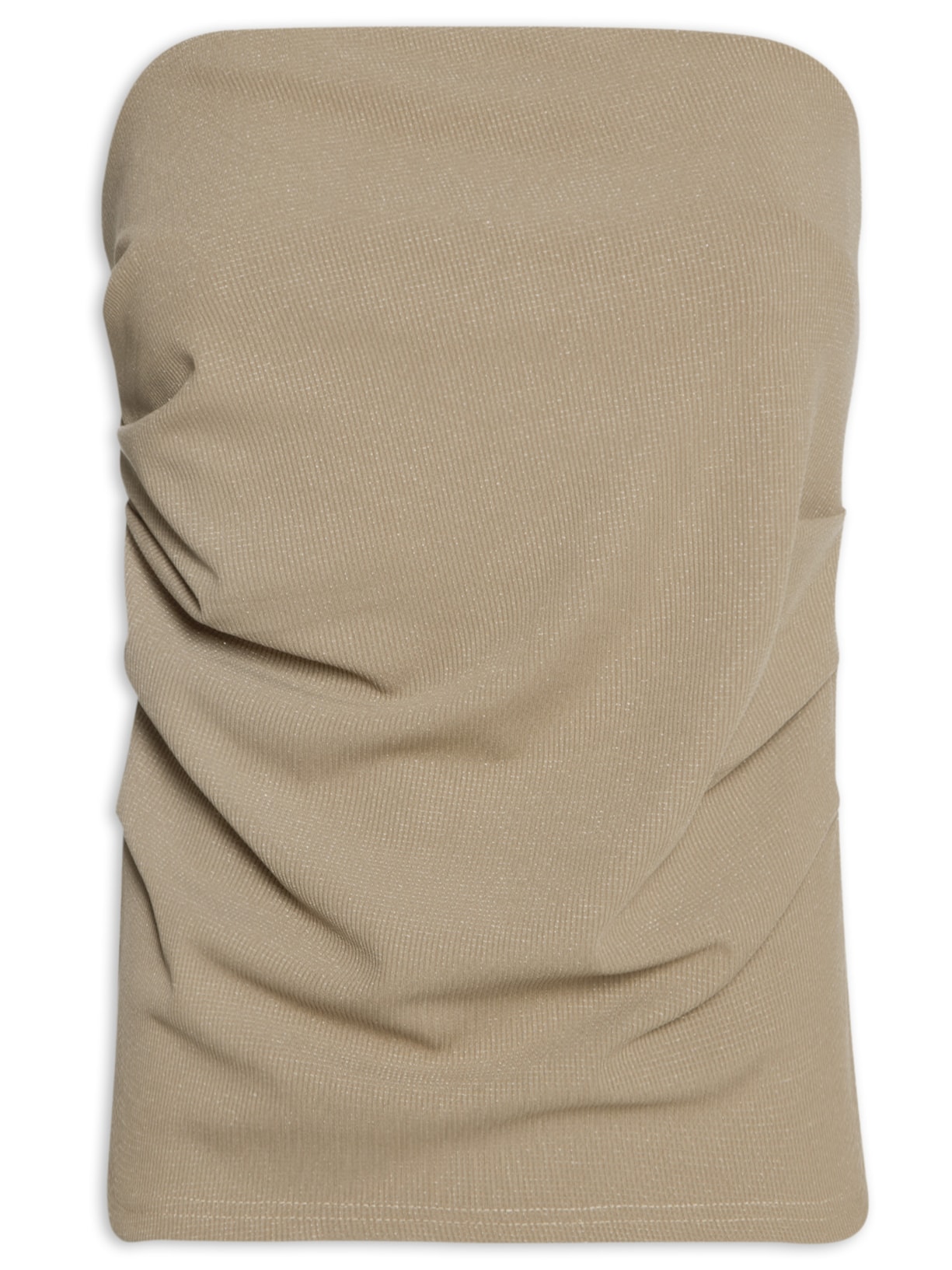 Blusa Feminina Sem Manga Com Drapeado Lateral - Bege