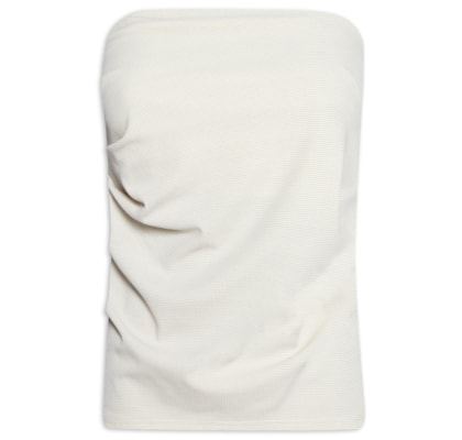 Blusa Feminina Sem Manga Com Drapeado Lateral - Off White