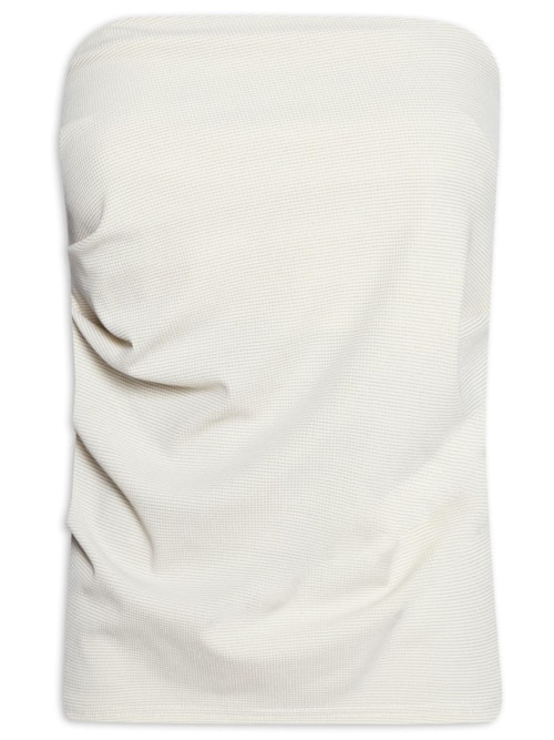 Blusa Feminina Sem Manga Com Drapeado Lateral - Off White