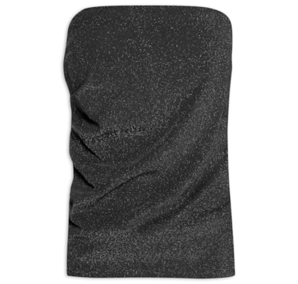 Blusa Feminina Sem Manga Com Drapeado Lateral - Preto