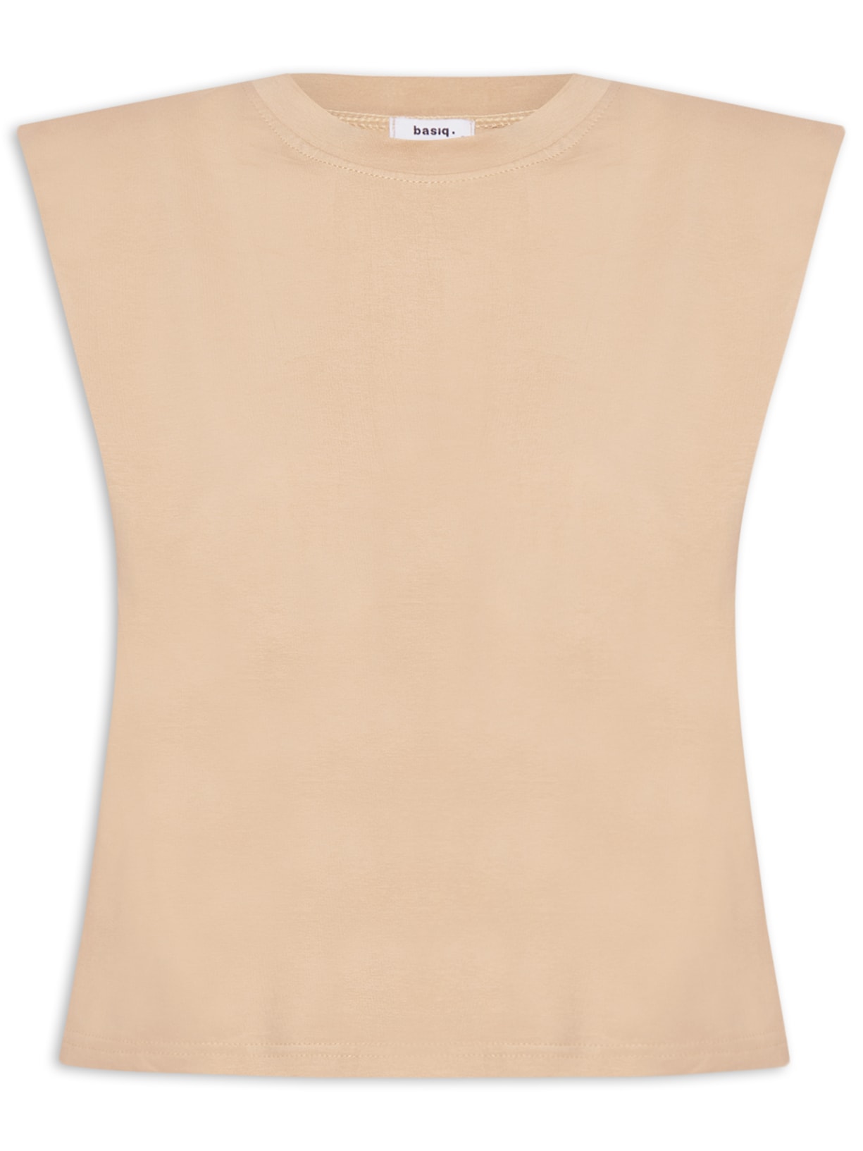 Blusa Feminina Sem Manga Com Ombreira - Bege