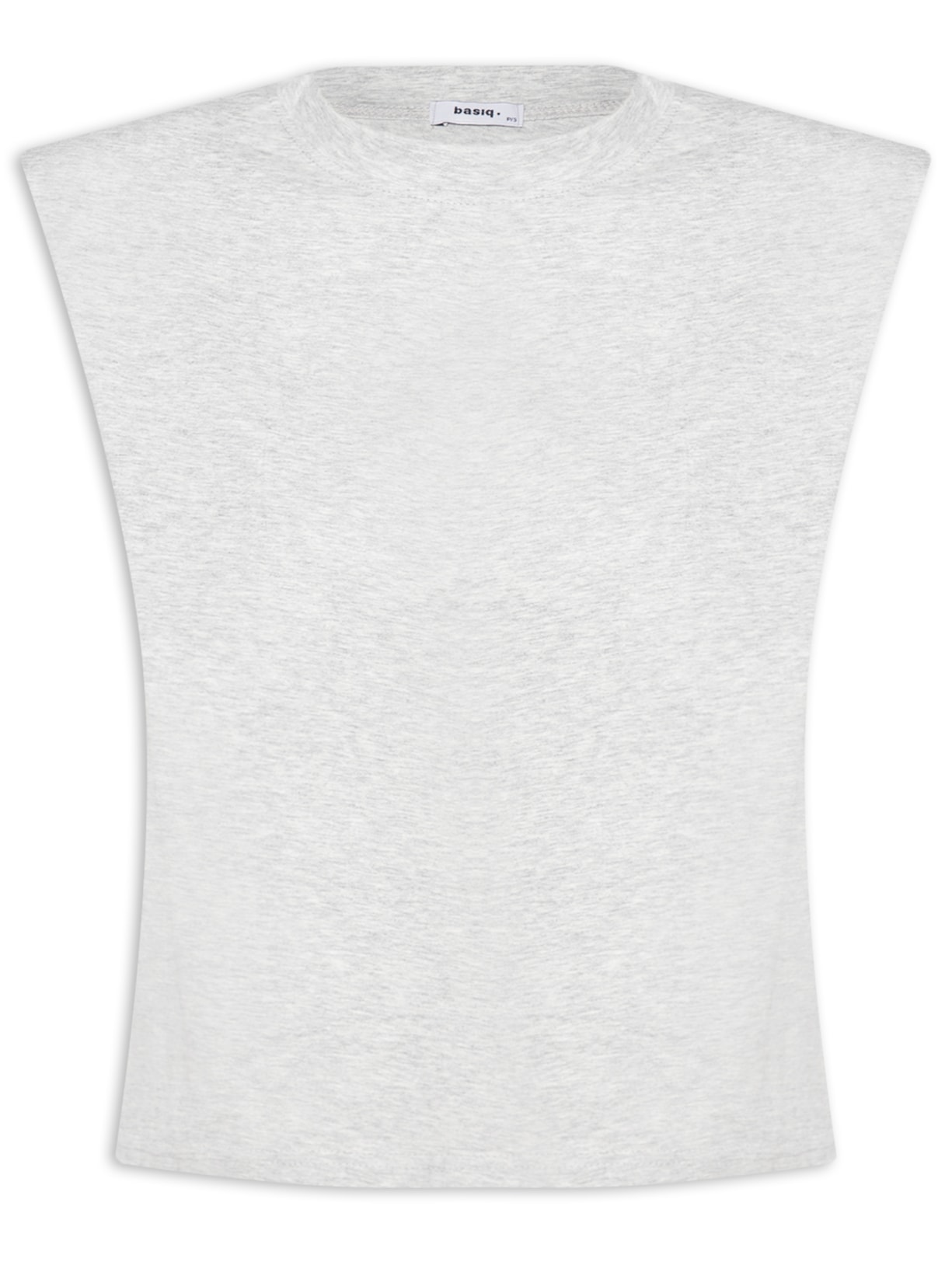 Blusa Feminina Sem Manga Com Ombreira - Cinza