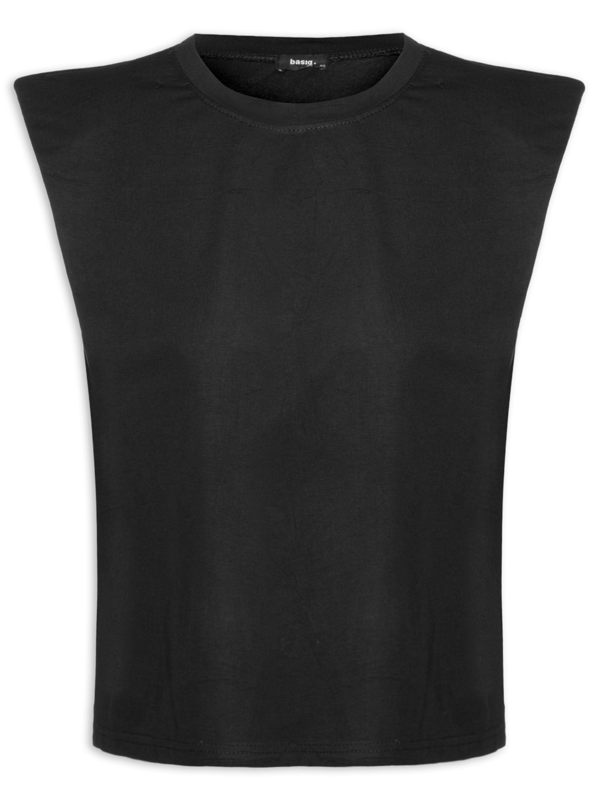 Blusa Feminina Sem Manga Com Ombreira - Preto