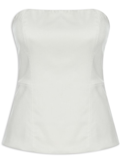 Blusa Feminina Sem Manga Com Recortes - Bege