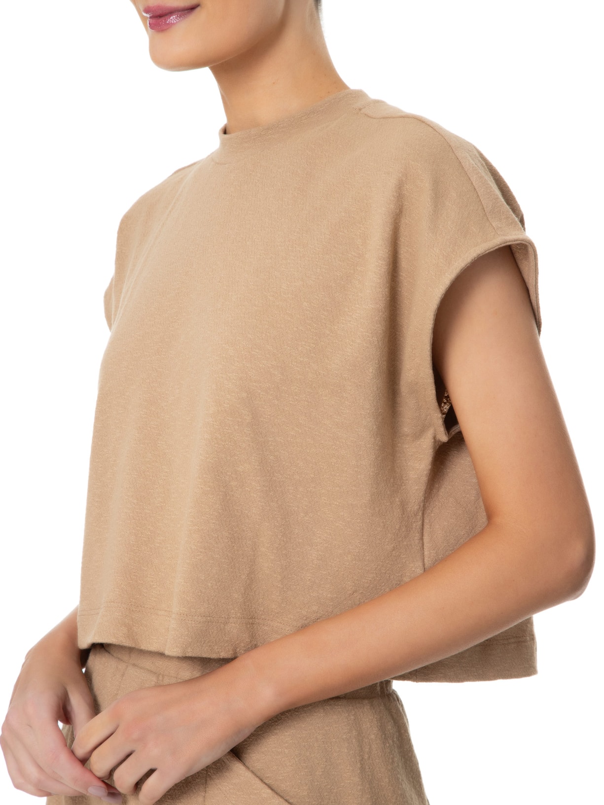 Blusa Feminina Sem Manga Comfort Rusty Bege Osklen