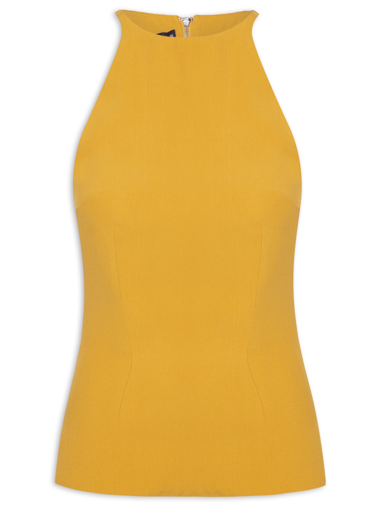 Blusa Feminina Sem Manga Decote Halter - Amarelo