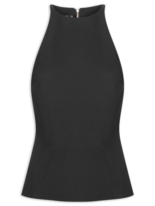 Blusa Feminina Sem Manga Decote Halter - Preto