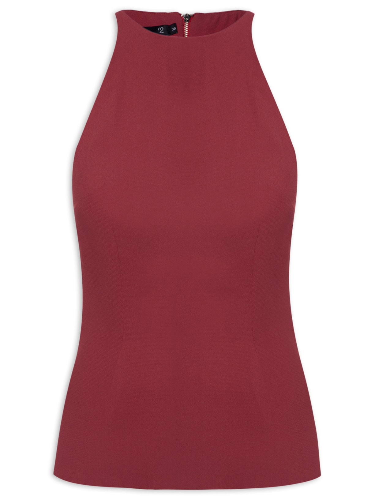 Blusa Feminina Sem Manga Decote Halter Vermelho '2Essential