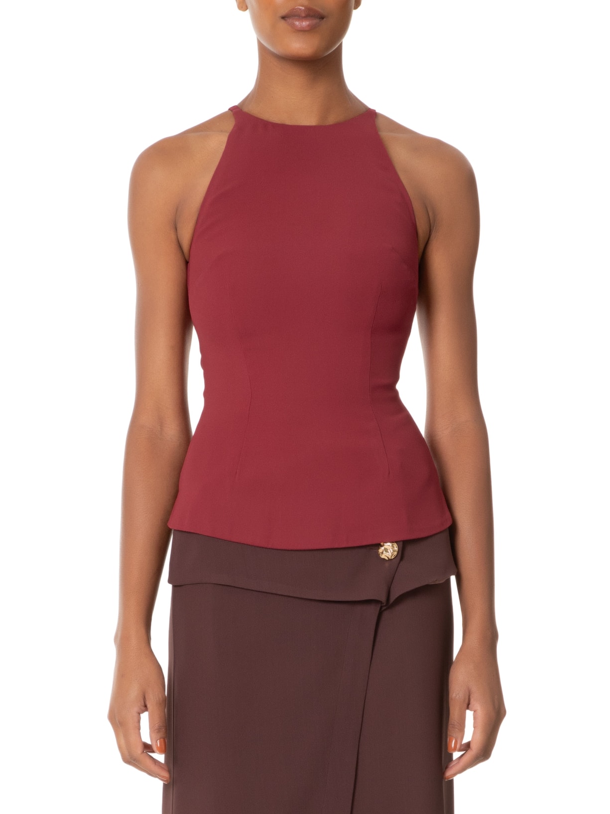 Blusa Feminina Sem Manga Decote Halter Vermelho '2Essential