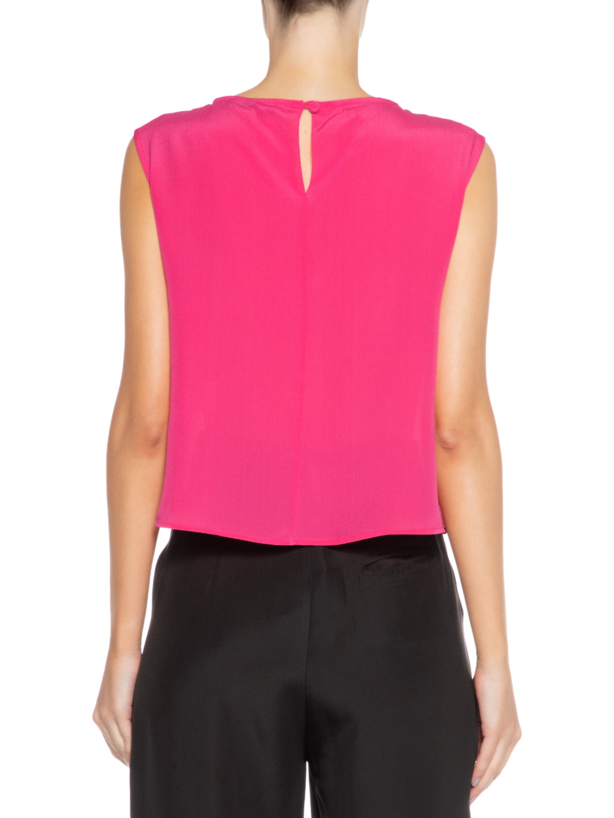 Blusa Feminina Sem Manga Em Seda Pura Rosa '2Essential