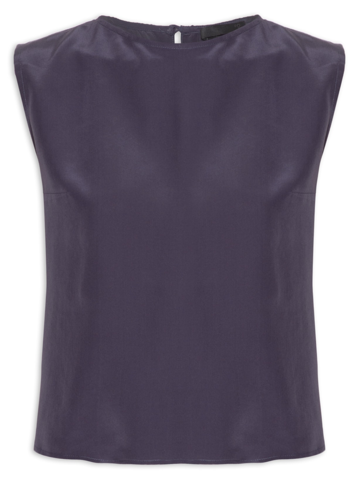 Blusa Feminina Sem Manga Em Seda Pura - Roxo