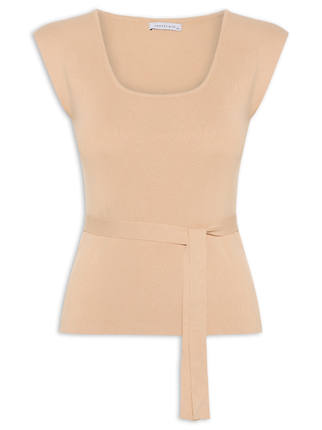 Blusa Feminina Sem Manga Em Tricot - Bege