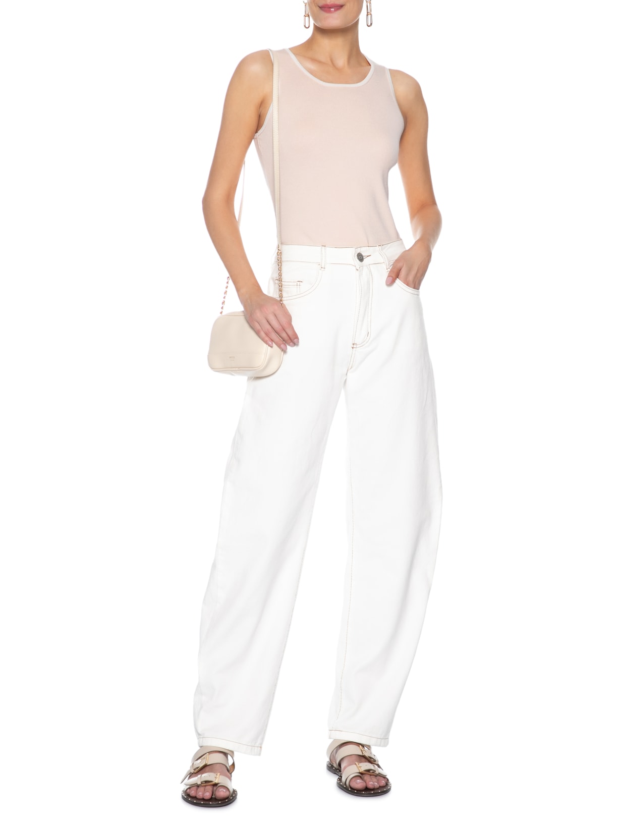 Blusa Feminina Sem Manga Em Tricot Bicolor Rosa Basiq