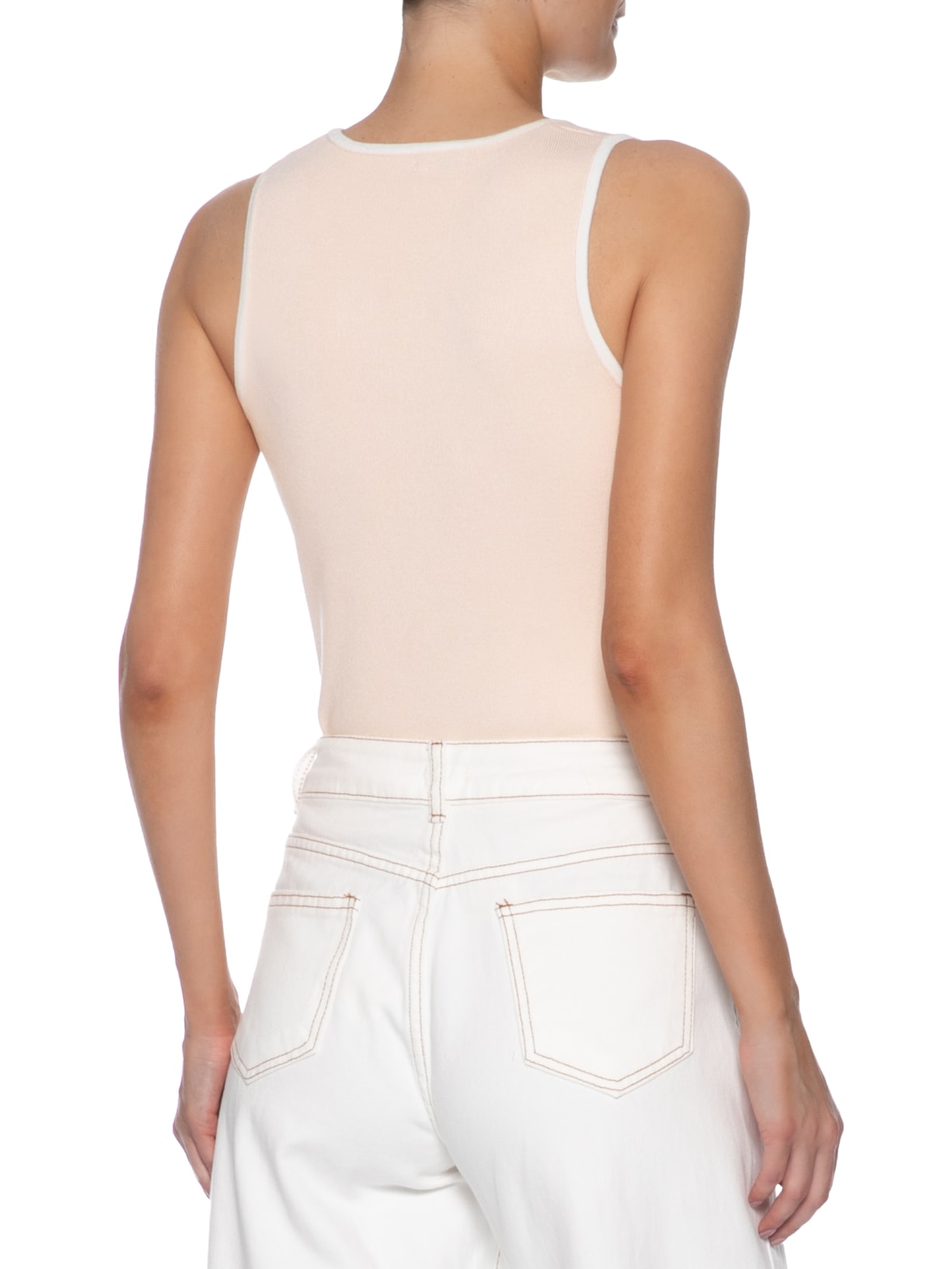 Blusa Feminina Sem Manga Em Tricot Bicolor Rosa Basiq