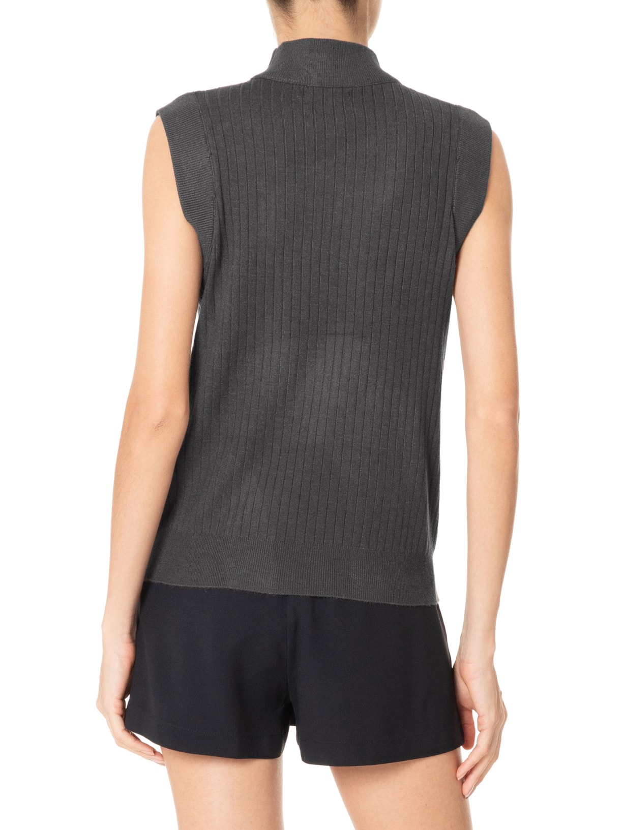 Blusa Feminina Sem Manga em Tricot Cinza '2Essential