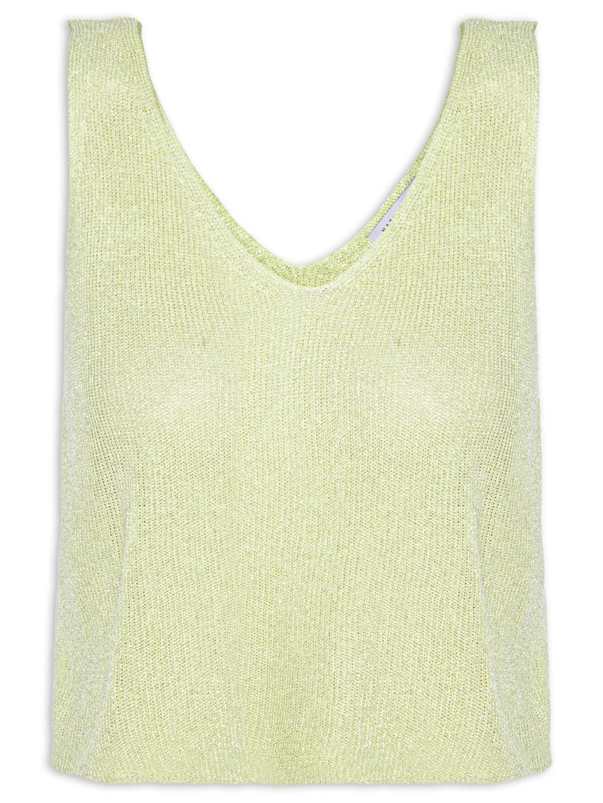 Blusa Feminina Sem Manga Em Tricot Com Transparência - Verde