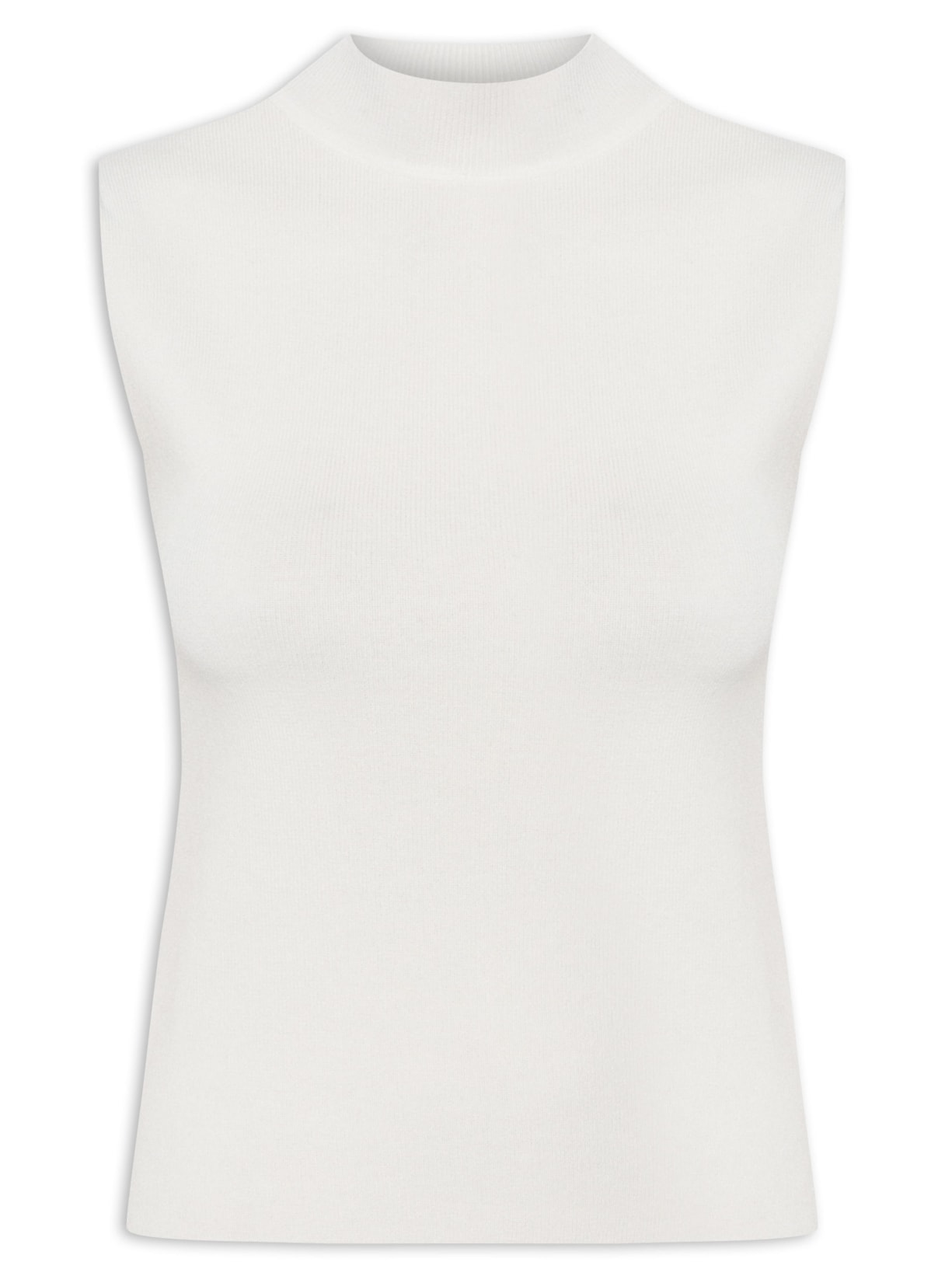 Blusa Feminina Sem Manga Em Tricot - Off White