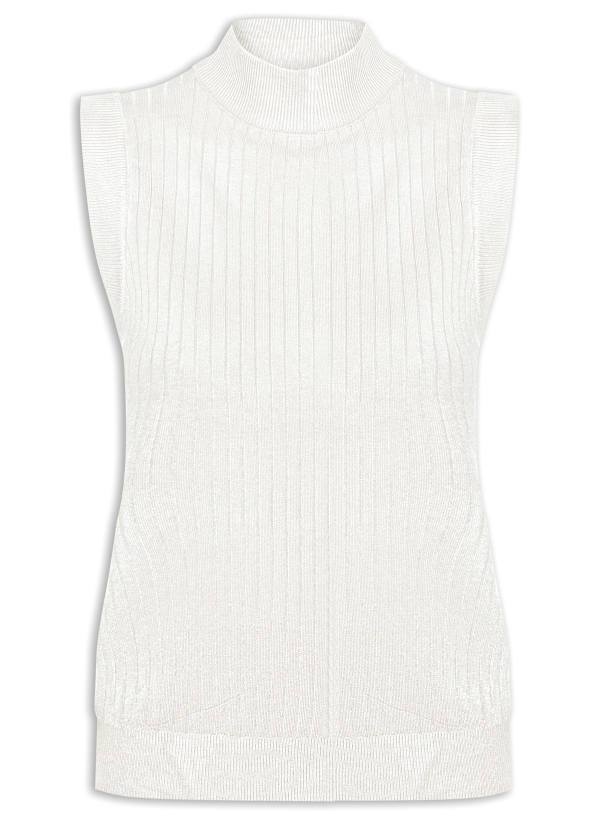Blusa Feminina Sem Manga em Tricot - Off White