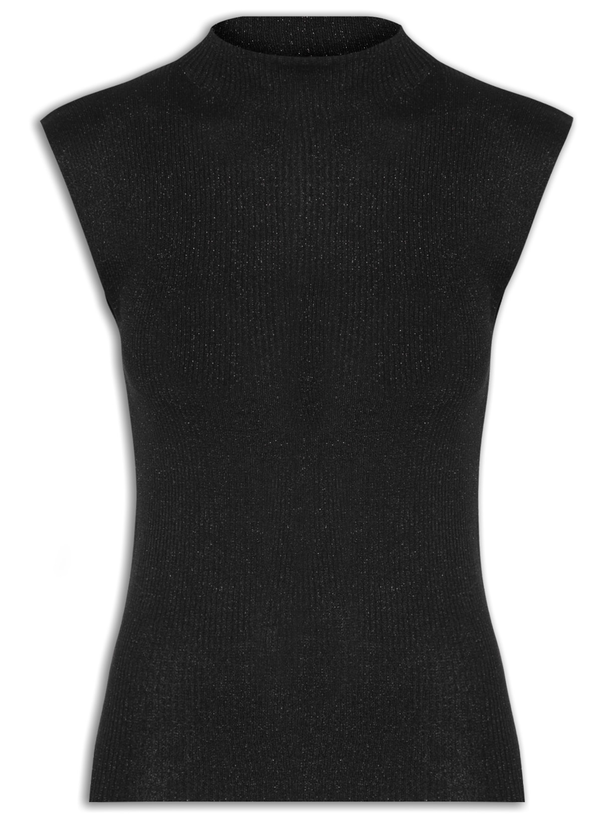 Blusa Feminina sem Manga em Tricot - Preto