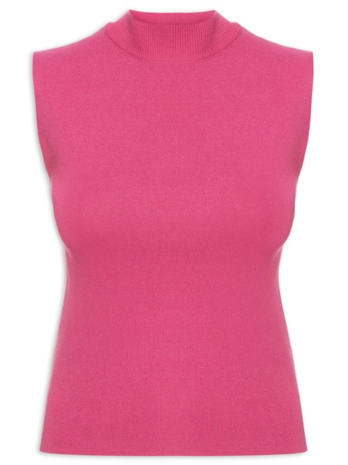 Blusa Feminina Sem Manga Em Tricot - Rosa